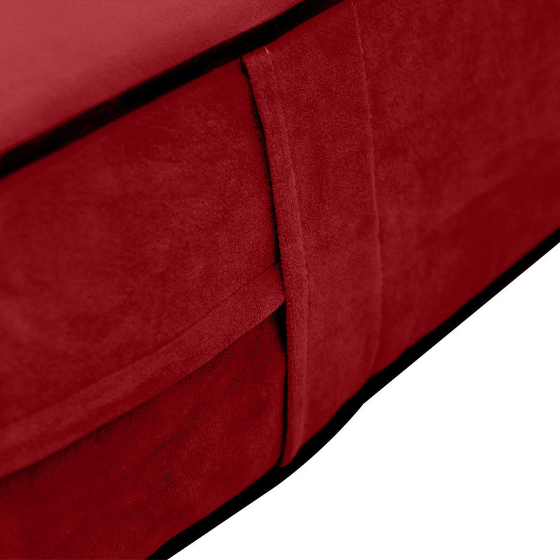Contrast Pipe 6" Full Size 75x54x6 Velvet Indoor Daybed Mattress Fitted Sheet |COVER ONLY|-AD369