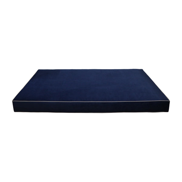 Contrast Pipe 6" Full Size 75x54x6 Velvet Indoor Daybed Mattress Fitted Sheet |COVER ONLY|-AD373