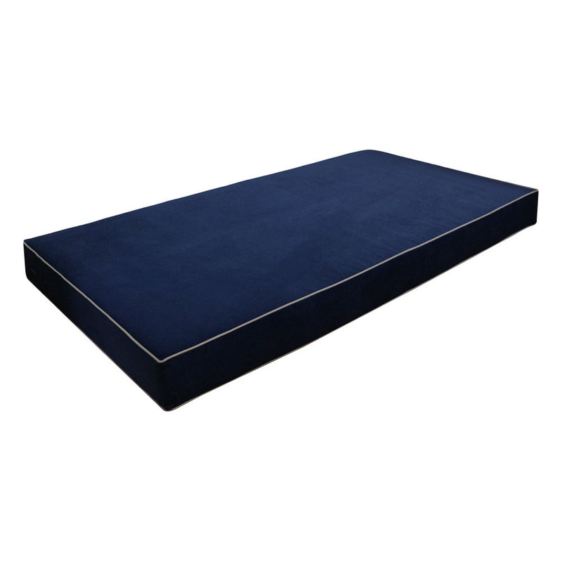 Contrast Pipe 6" Full Size 75x54x6 Velvet Indoor Daybed Mattress Fitted Sheet |COVER ONLY|-AD373