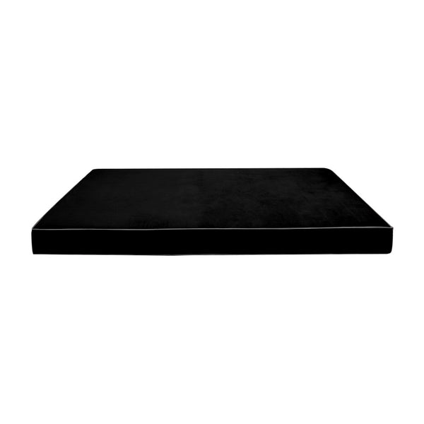 Contrast Pipe 6" Full Size 75x54x6 Velvet Indoor Daybed Mattress Fitted Sheet |COVER ONLY|-AD374