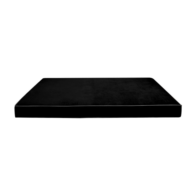 Contrast Pipe 6" Full Size 75x54x6 Velvet Indoor Daybed Mattress Fitted Sheet |COVER ONLY|-AD374
