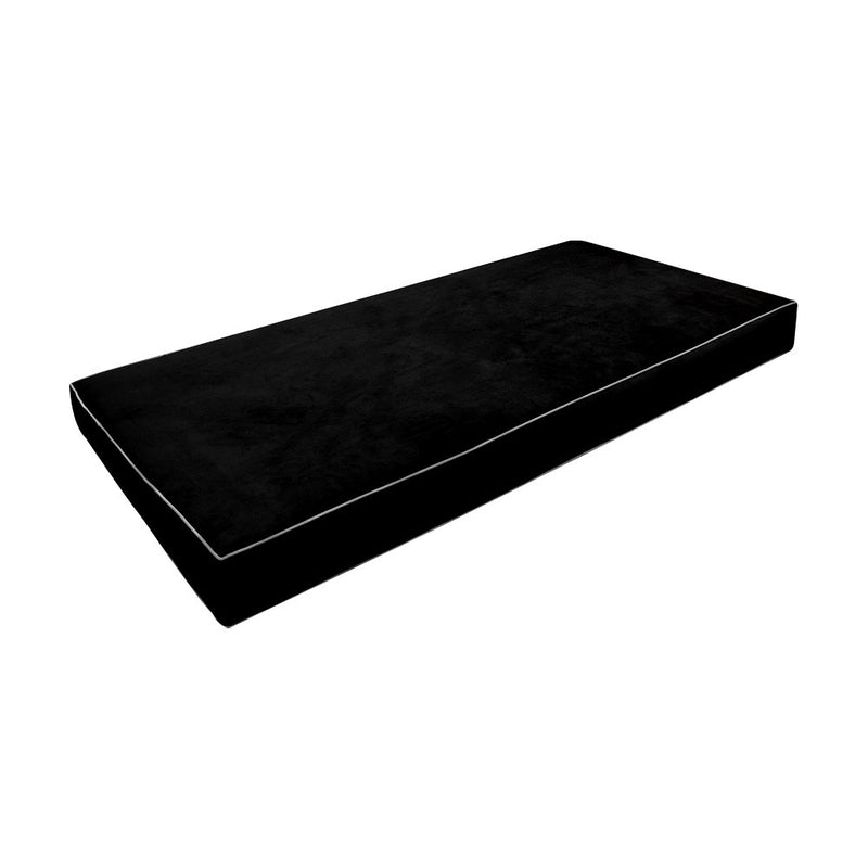 Contrast Pipe 6" Full Size 75x54x6 Velvet Indoor Daybed Mattress Fitted Sheet |COVER ONLY|-AD374