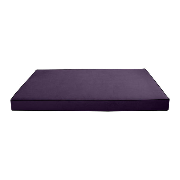 Contrast Pipe 6" Full Size 75x54x6 Velvet Indoor Daybed Mattress Fitted Sheet |COVER ONLY|-AD339