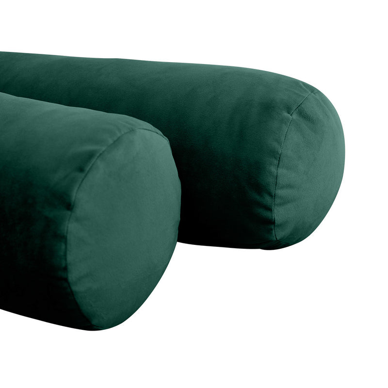 STYLE V1 Twin Velvet Knife Edge Indoor Daybed Bolster Pillow |COVER ONLY| AD317