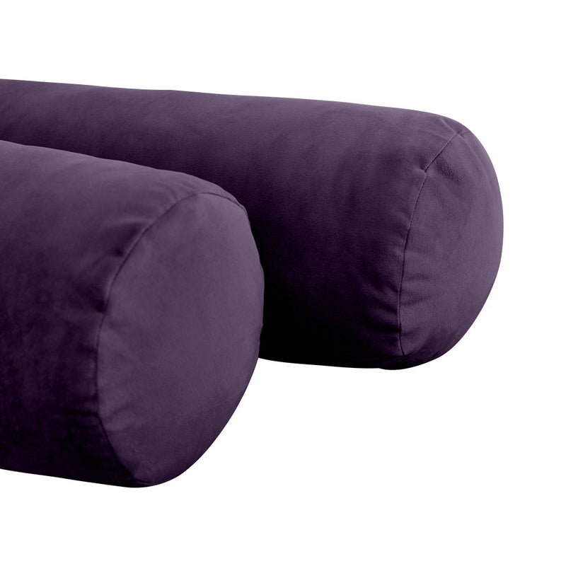 STYLE V1 Twin Velvet Knife Edge Indoor Daybed Bolster Pillow |COVER ONLY| AD339