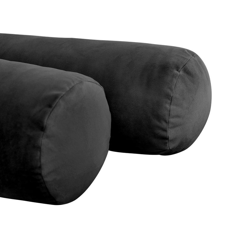 STYLE V1 Twin Velvet Knife Edge Indoor Daybed Bolster Pillow |COVER ONLY| AD350