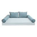 STYLE V1 Twin Velvet Contrast Pipe Indoor Daybed Bolster Pillow |COVER ONLY|AD355