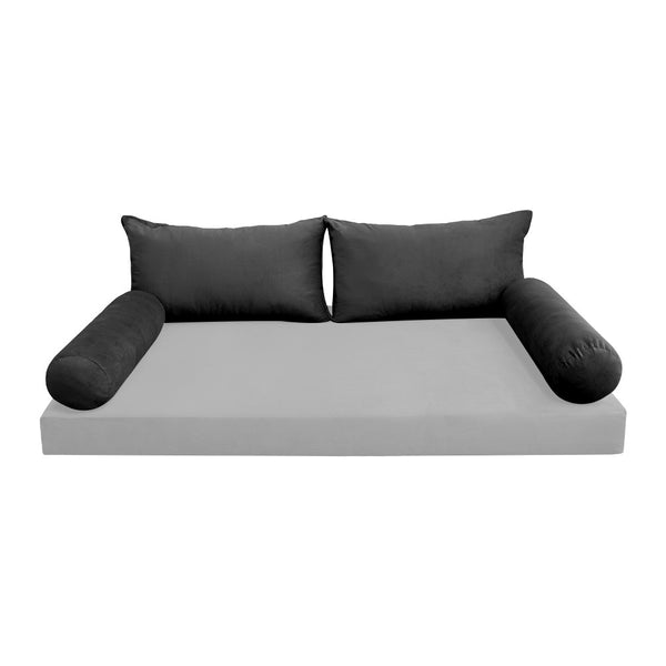 STYLE V2 Full Velvet Knife Edge Indoor Daybed Bolster Pillow |COVER ONLY| AD350