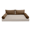 STYLE V2 Full Velvet Contrast Pipe Indoor Daybed Bolster Pillow |COVER ONLY|AD308