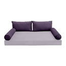 STYLE V2 Full Velvet Contrast Pipe Indoor Daybed Bolster Pillow |COVER ONLY|AD339