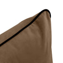 STYLE V4 Full Velvet Contrast Pipe Indoor Daybed Bolster Pillow |COVER ONLY|AD308
