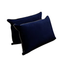 STYLE V4 Full Velvet Contrast Pipe Indoor Daybed Bolster Pillow |COVER ONLY|AD373