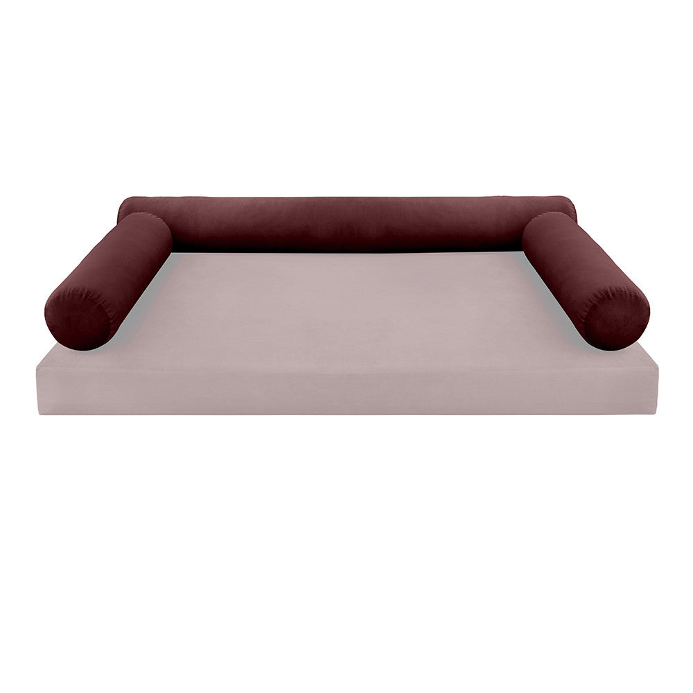 STYLE V6 TwinXL Velvet Knife Edge Indoor Daybed Bolster Pillow|COVER ONLY| AD368