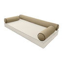 STYLE V6 Full Velvet Contrast Pipe Indoor Daybed Bolster Pillow |COVER ONLY|AD304