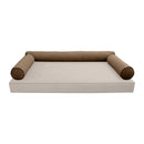 STYLE V6 Full Velvet Contrast Pipe Indoor Daybed Bolster Pillow |COVER ONLY|AD308