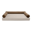STYLE V6 TwinXL Velvet Contrast Pipe Indoor Daybed Bolster Pillow|CoverOnly|AD308
