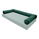 STYLE V6 Full Velvet Contrast Pipe Indoor Daybed Bolster Pillow |COVER ONLY|AD317