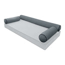 STYLE V6 Full Velvet Contrast Pipe Indoor Daybed Bolster Pillow |COVER ONLY|AD347