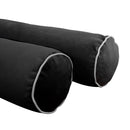 STYLE V6 TwinXL Velvet Contrast Pipe Indoor Daybed Bolster Pillow|CoverOnly|AD350