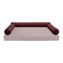STYLE V6 TwinXL Velvet Contrast Pipe Indoor Daybed Bolster Pillow|CoverOnly|AD368