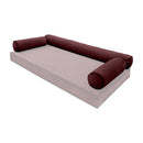 STYLE V6 TwinXL Velvet Contrast Pipe Indoor Daybed Bolster Pillow|CoverOnly|AD368