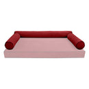 STYLE V6 TwinXL Velvet Contrast Pipe Indoor Daybed Bolster Pillow|CoverOnly|AD369