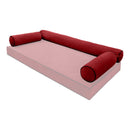 STYLE V6 TwinXL Velvet Contrast Pipe Indoor Daybed Bolster Pillow|CoverOnly|AD369