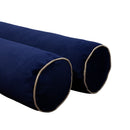 STYLE V6 Full Velvet Contrast Pipe Indoor Daybed Bolster Pillow |COVER ONLY|AD373