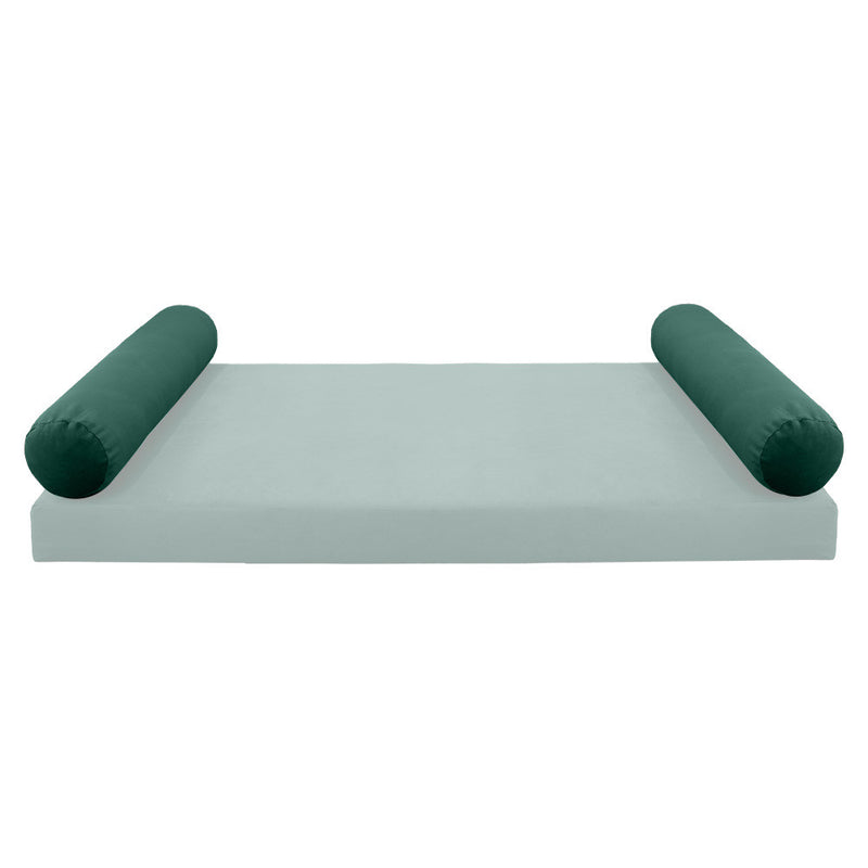 STYLE V5 Full Velvet Knife Edge Indoor Daybed Bolster Pillow |COVER ONLY| AD317