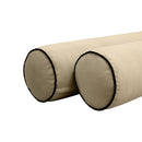 STYLE V5 Twin Velvet Contrast Pipe Indoor Daybed Bolster Pillow |COVER ONLY|AD304