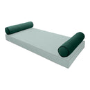 STYLE V5 Full Velvet Contrast Pipe Indoor Daybed Bolster Pillow |COVER ONLY|AD317