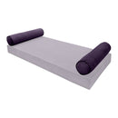 STYLE V5 Twin Velvet Contrast Pipe Indoor Daybed Bolster Pillow |COVER ONLY|AD339