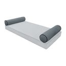 STYLE V5 Full Velvet Contrast Pipe Indoor Daybed Bolster Pillow |COVER ONLY|AD347