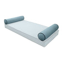 STYLE V5 Full Velvet Contrast Pipe Indoor Daybed Bolster Pillow |COVER ONLY|AD355