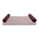 STYLE V5 Full Velvet Contrast Pipe Indoor Daybed Bolster Pillow |COVER ONLY|AD368