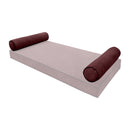 STYLE V5 Full Velvet Contrast Pipe Indoor Daybed Bolster Pillow |COVER ONLY|AD368