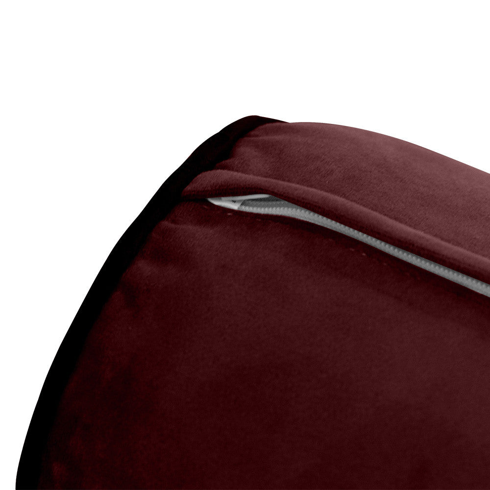 STYLE V5 Full Velvet Contrast Pipe Indoor Daybed Bolster Pillow |COVER ONLY|AD368