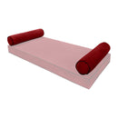 STYLE V5 Twin Velvet Contrast Pipe Indoor Daybed Bolster Pillow |COVER ONLY|AD369