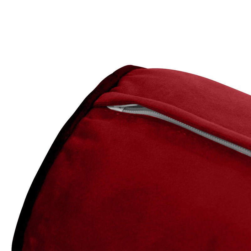 STYLE V5 Full Velvet Contrast Pipe Indoor Daybed Bolster Pillow |COVER ONLY|AD369