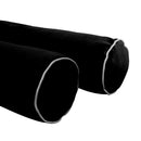 STYLE V5 Full Velvet Contrast Pipe Indoor Daybed Bolster Pillow |COVER ONLY|AD374