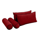 STYLE V2 Twin Velvet Contrast Pipe Indoor Daybed Bolster Pillow |COVER ONLY|AD369