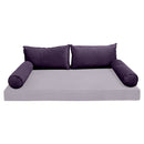STYLE V2 Twin Velvet Pipe Trim Indoor Daybed Cushion Bolster |COVER ONLY| AD339