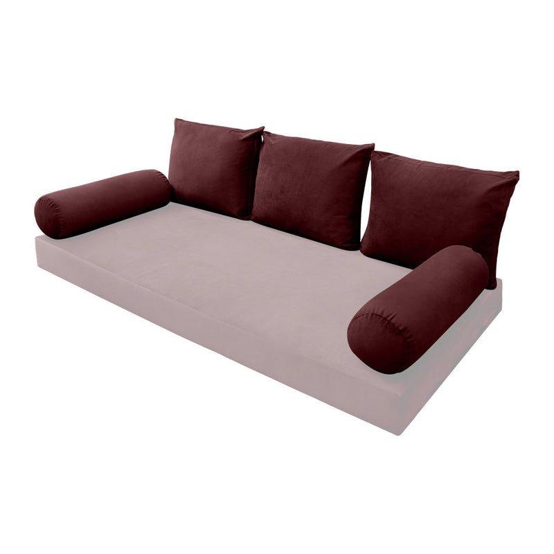 STYLE V3 Twin Velvet Knife Edge Indoor Daybed Bolster Pillow |COVER ONLY| AD368
