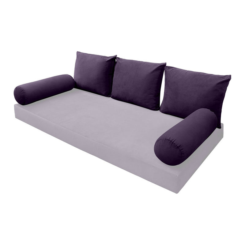 STYLE V3 Twin Velvet Knife Edge Indoor Daybed Bolster Pillow |COVER ONLY| AD339