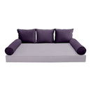 STYLE V3 Twin Velvet Contrast Pipe Indoor Daybed Bolster Pillow |COVER ONLY|AD339