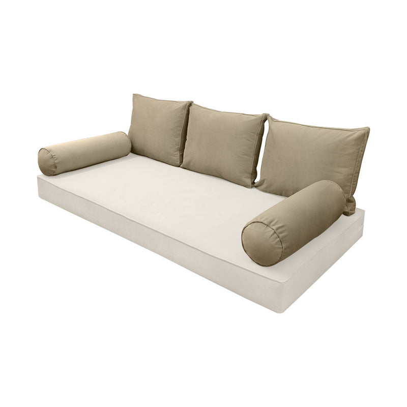 STYLE V3 Twin Velvet Pipe Trim Indoor Daybed Cushion Bolster |COVER ONLY| AD304
