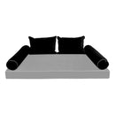 STYLE V4 Twin Velvet Contrast Pipe Indoor Daybed Bolster Pillow |COVER ONLY|AD374