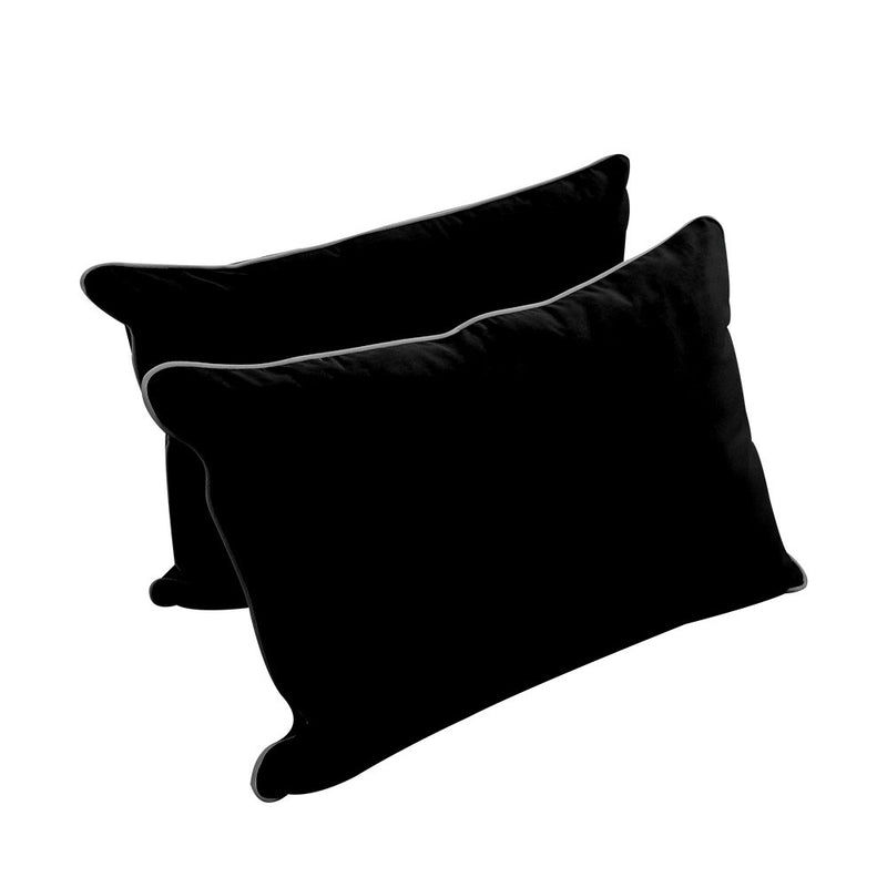 STYLE V4 Twin Velvet Contrast Pipe Indoor Daybed Bolster Pillow |COVER ONLY|AD374
