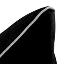STYLE V4 Twin Velvet Contrast Pipe Indoor Daybed Bolster Pillow |COVER ONLY|AD374