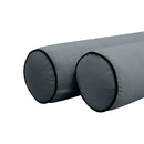 STYLE V4 Twin Velvet Contrast Pipe Indoor Daybed Bolster Pillow |COVER ONLY|AD347